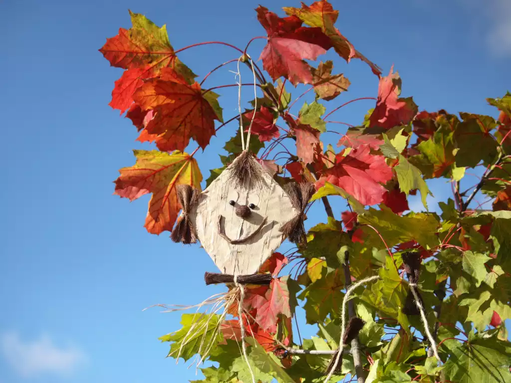 Papierdrachen im Baum